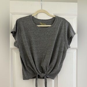 Show Me Your MuMu Grey Tie-Front Tshirt, Size Medium, Brand New Never Worn